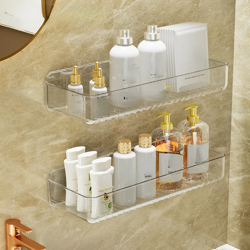 

Wall Hanging Toilet Rack, Punch-Free, Bathroom Washstand, Cosmetic Storage Shelf