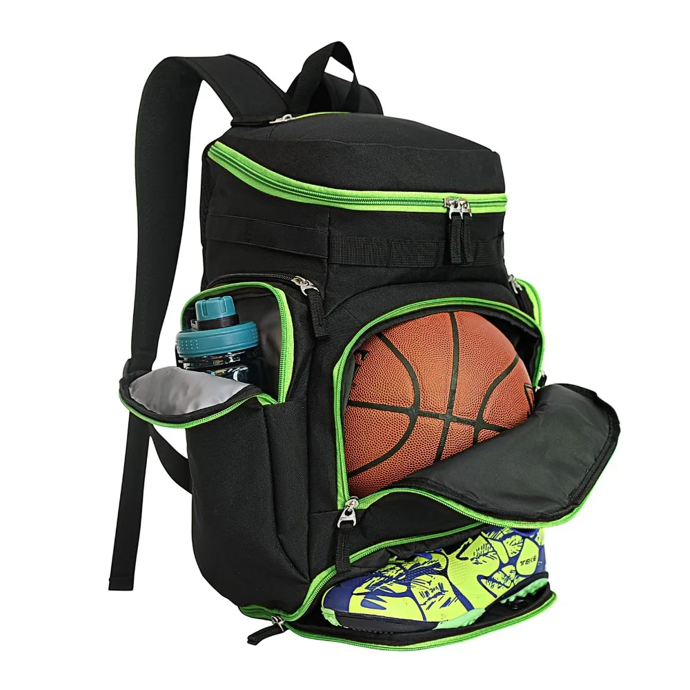 

Large Capacity Basketball Backpack Shoes Compartment Waterproof Sports Bag Separate Ball Holder Breathable Soccer Ball Backpack