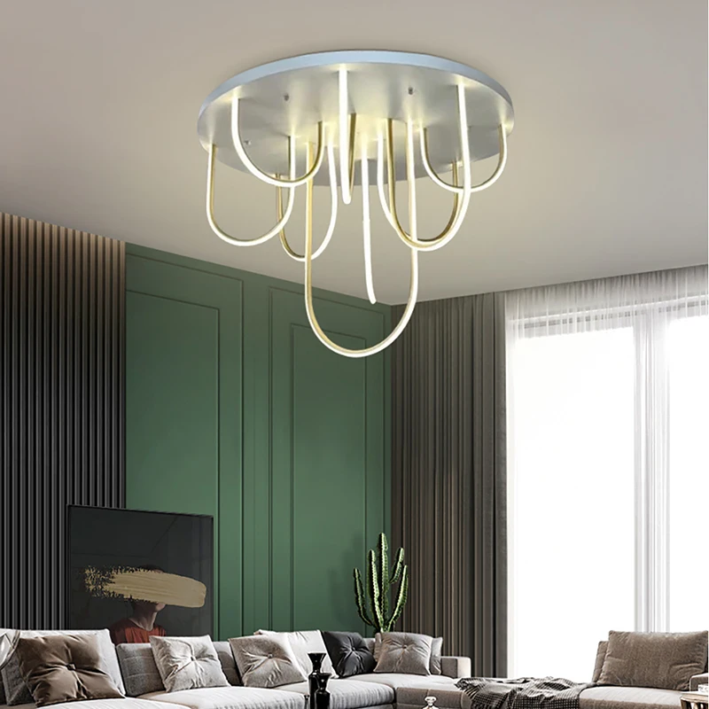 LED Modern Minimalist Lamp Art U Shape Ceiling Light Home Decor Ceiling Chandelier Lighting Lamparas De Techo for Living Room