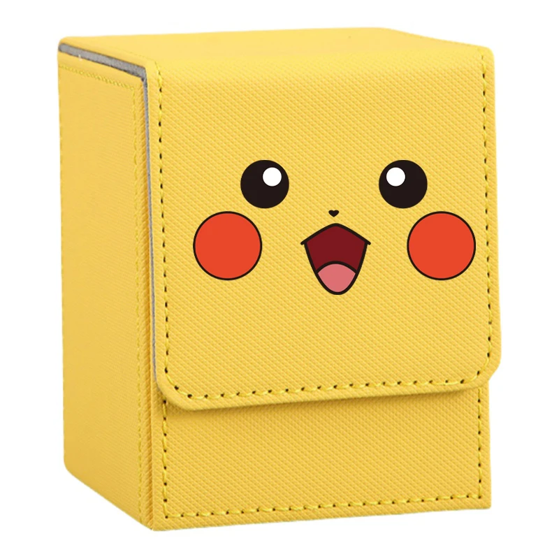 Pokemon Card Box Cute Kawaii Style Series Pikachu Diy Anime Game Characters Tcg Ptcg Trading Card Storage Collection Box 100+