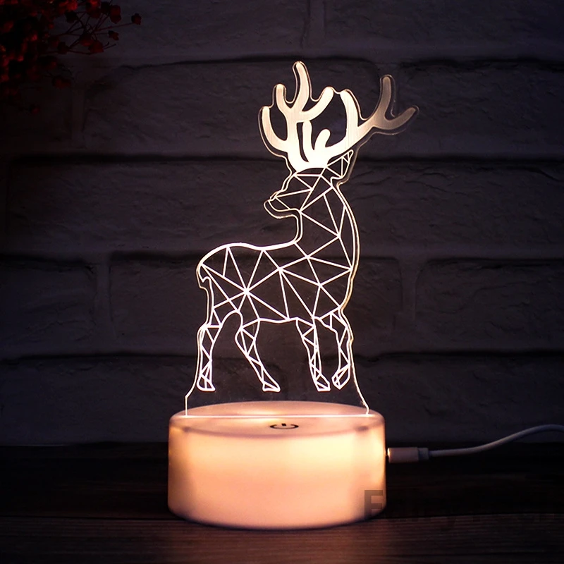 Lampe Led 3D romantique en acrylique avec signe d\'amour, luminaire décoratif d\'intérieur, idéal pour la Table de noël, la saint-valentin ou comme