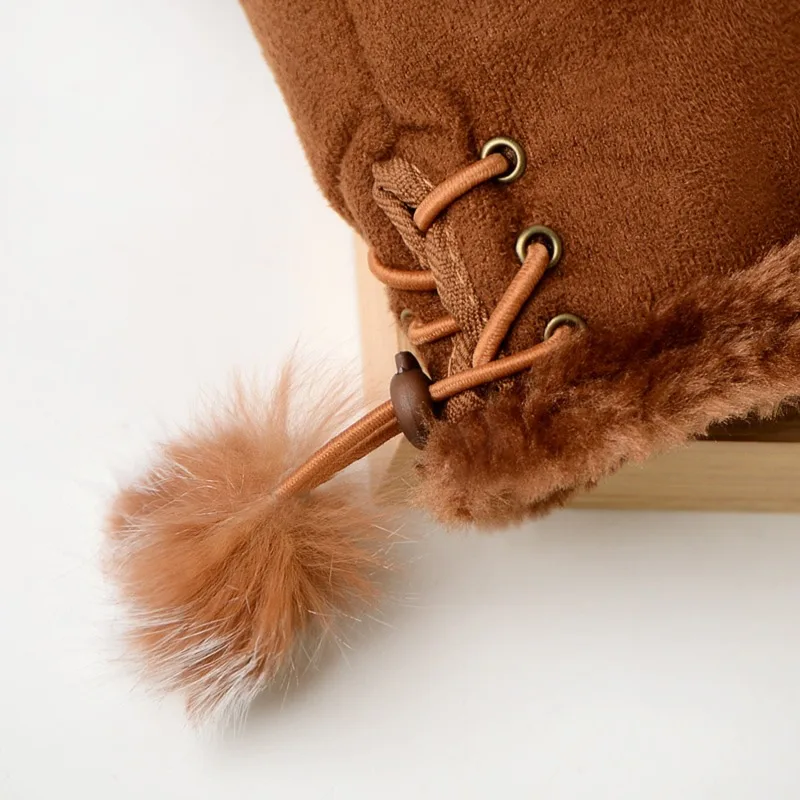 Women's Winter Faux Rabbit Fur Gloves - Fashionable Fingerless Mittens With Faux Leather Wrist Warmers 