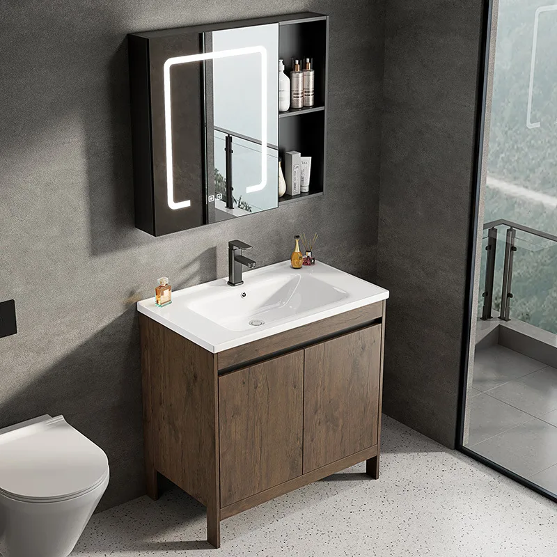 Factory Wholesale Floor Standing Bathroom Vanities Modern Washbasin and Bathroom Cabinet Waterproof Counter Top at Price