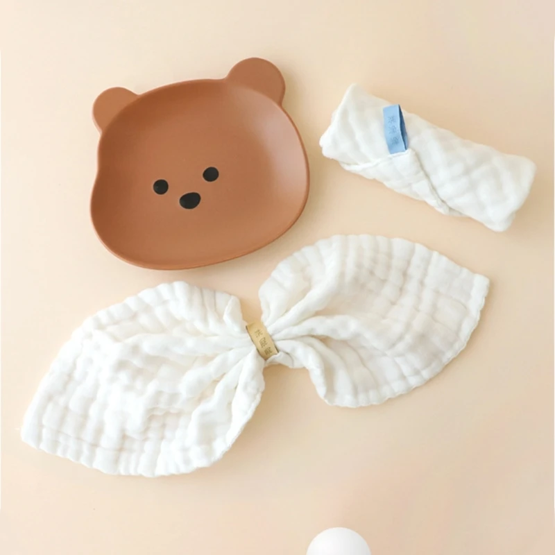 5pcs Baby Facecloth Set Cotton Drooling Bib Square Burp Cloth for Infants Baby Sweat Wipe Cloth High Absorbent Kerchief