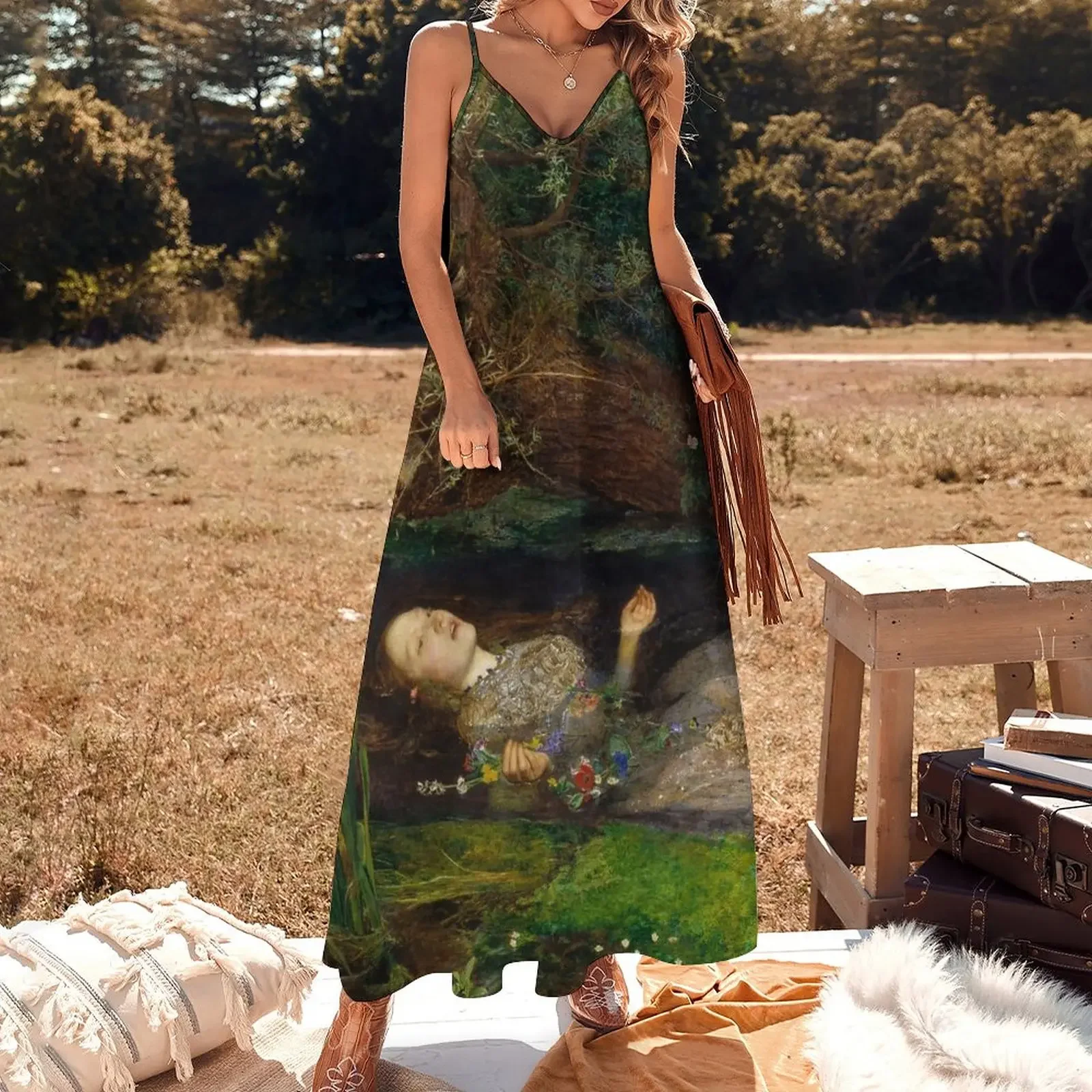 Ophelia - John Everett Millais vestido sem mangas, vestidos vintage para baile