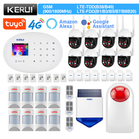 KERUI W204 4G WIFI GSM Alarm System with Anti-pet Motion Sensor Outdoor Solar Siren Security Alarm Tuya Smart APP Support Alexa