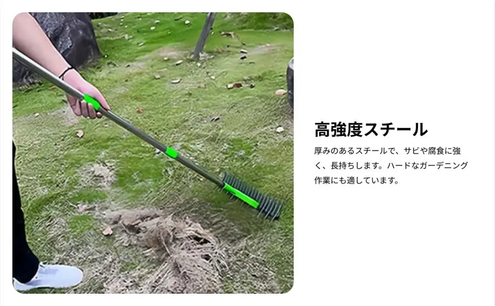 Thatch Rake Steel Dethatching Rake with Curved Steel Tines Weeding Rake Scarifying Rake Lawn Hay Rake for Dethatching Lawn