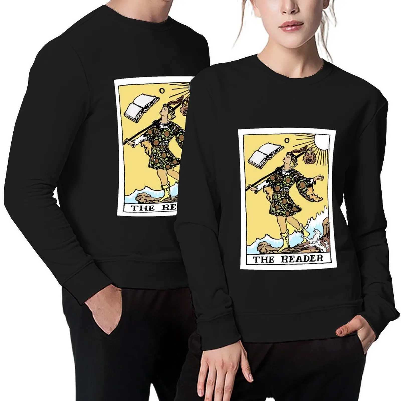 

Bookshop Tarot--The Reader Pullover korean clothes clothes for men graphic t shirts men blouse autumn sweatshirt