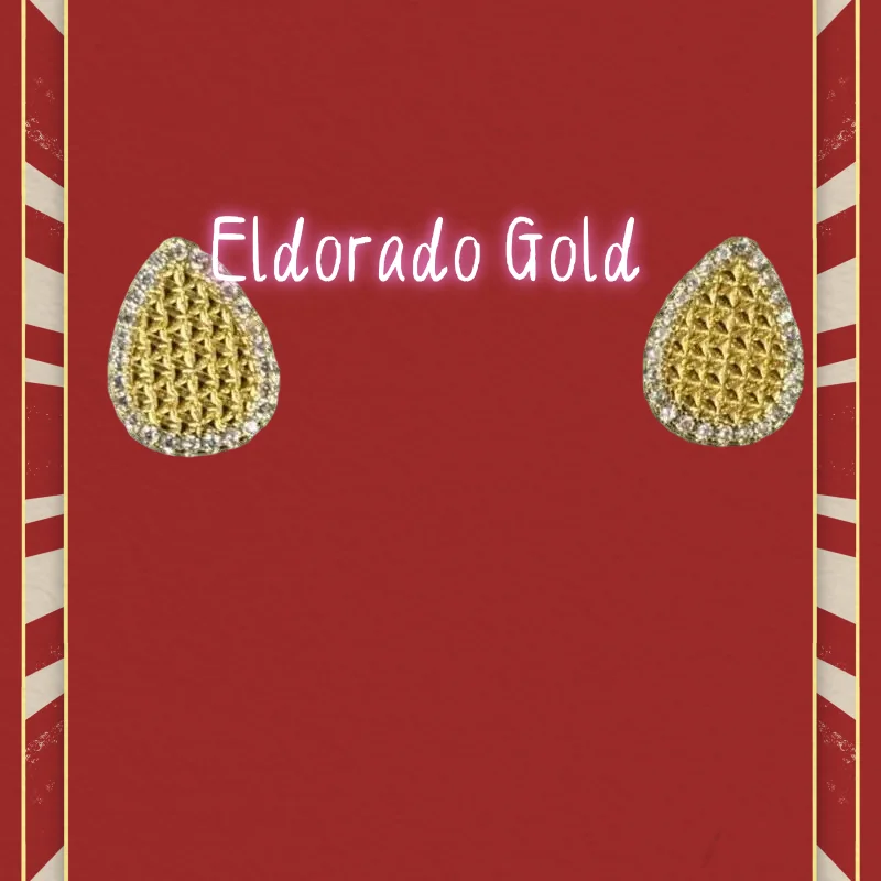 

High quality AU750 18K gold drip style French light luxury women's fashion temperament inlaid earrings jewelry giftValentine's D