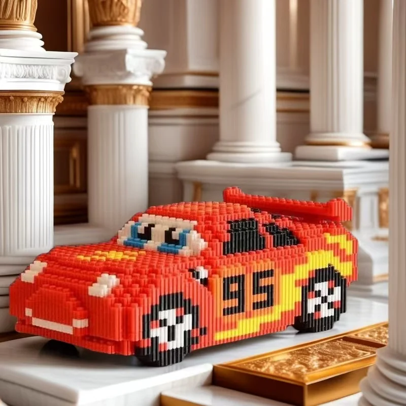 1025 pezzi di giocattoli da costruzione Lightning Mcqueen, set di assemblaggio fai-da-te, decorazioni per la casa, adatti a 14 anni in su, regali perfetti per Natale e Halloween