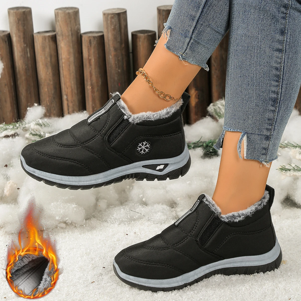 Women's boots, lightweight women's shoes, thickened fleece comfortable soft-soled women's casual shoes, free shippiing shoes