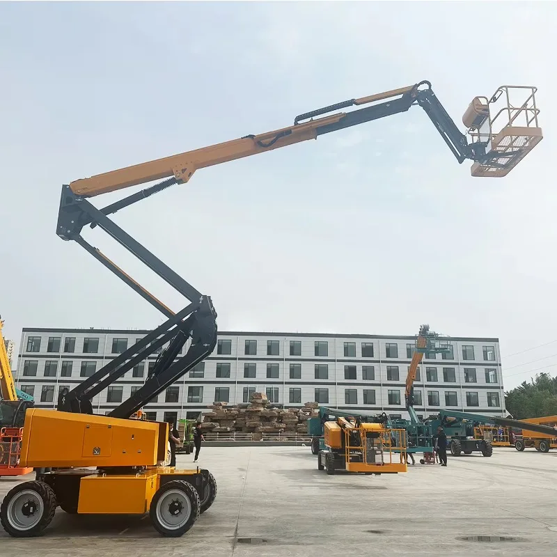 YG Electric Telescopic Boom Lift Platform Cherry Picker 16m 22m Towable Articulating Spider Boom Lift Articulated Lift for Sale