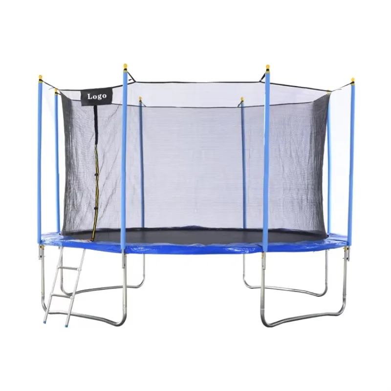 Outdoor Bounce Jump Trampoline 8FT  10FT 12FT Trampoline with Inside Net Ladder and AntiRust Coating  for Kids
