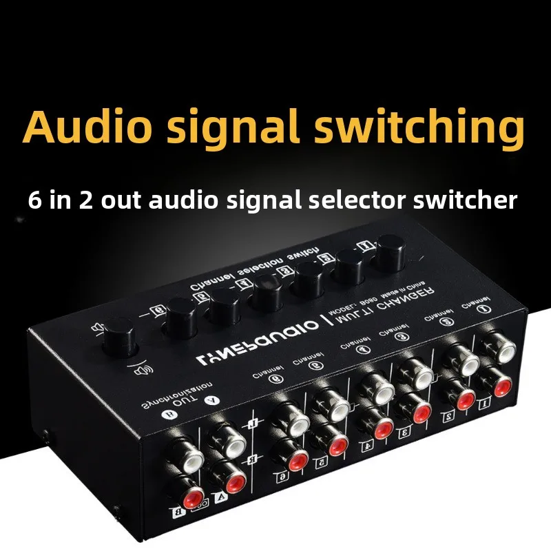 6 In 2 Out Audio Signal Selection Switcher Audio Switcher Source Switcher 2 Out Synchronous Output RCA
