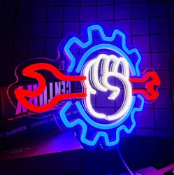 Wrench Neon Sign For Wall Decor LED Neon Light Suitable For Garage Christmas Party Bedroom Man Cave Garage Auto Repair Shop