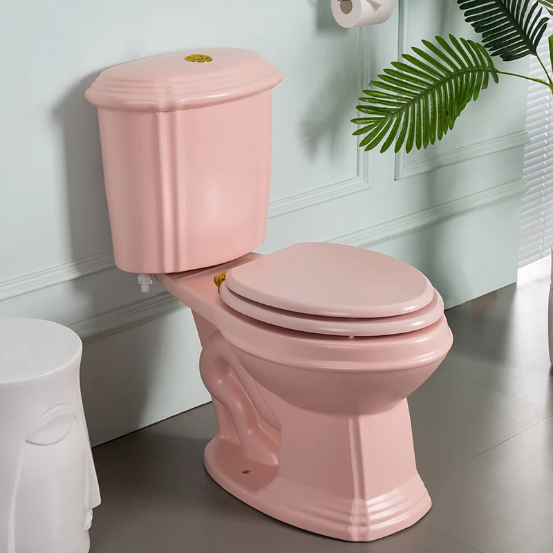 

Bathroom Split Toilet Pink Classic Style Siphon Pit Distance 305 Real Shot Toilet