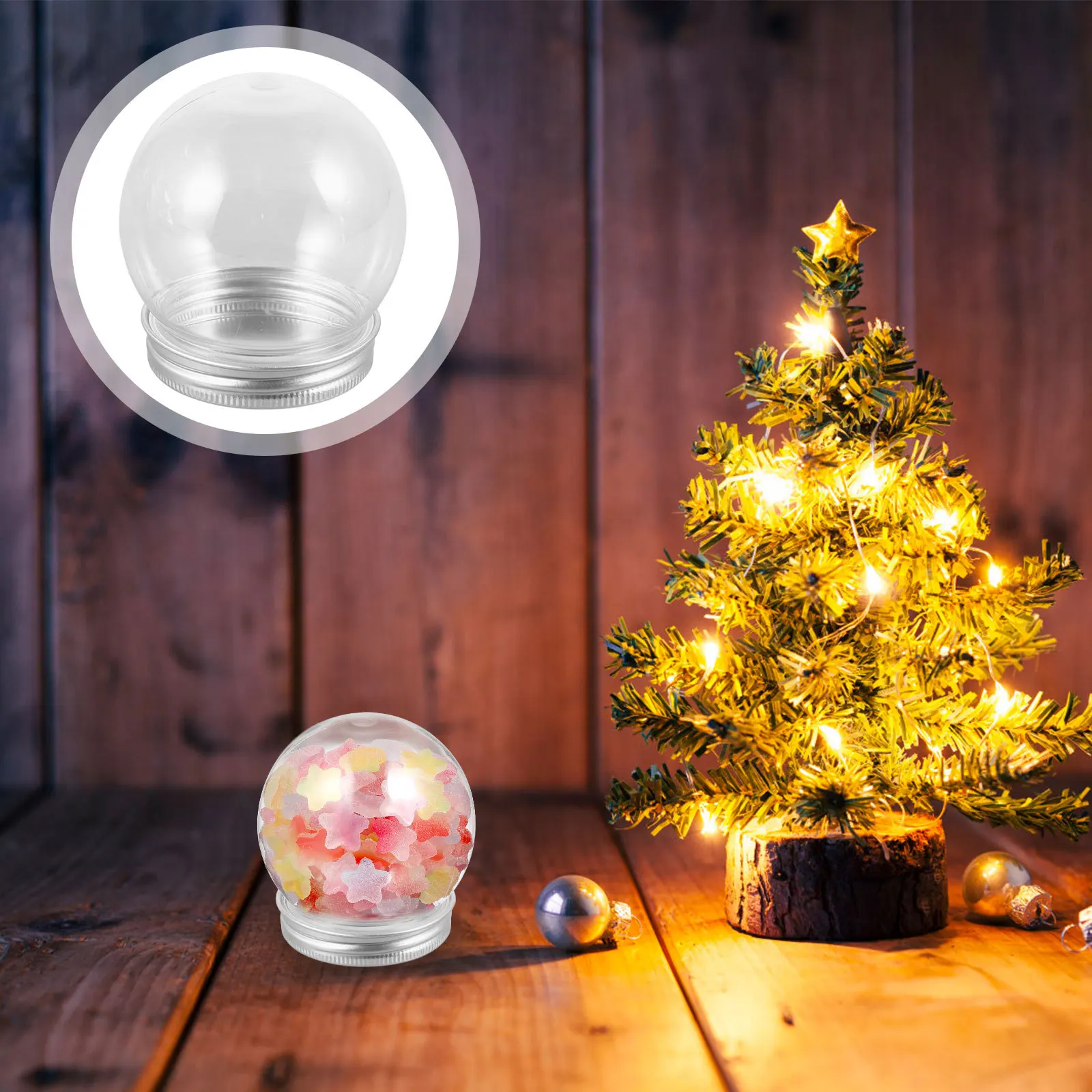 

18Pcs Snow Globes Clear Plastic Water Globes Screw Off Cap DIY Christmas Crafts Snow Globe Decorations DIY Craft Water Globe