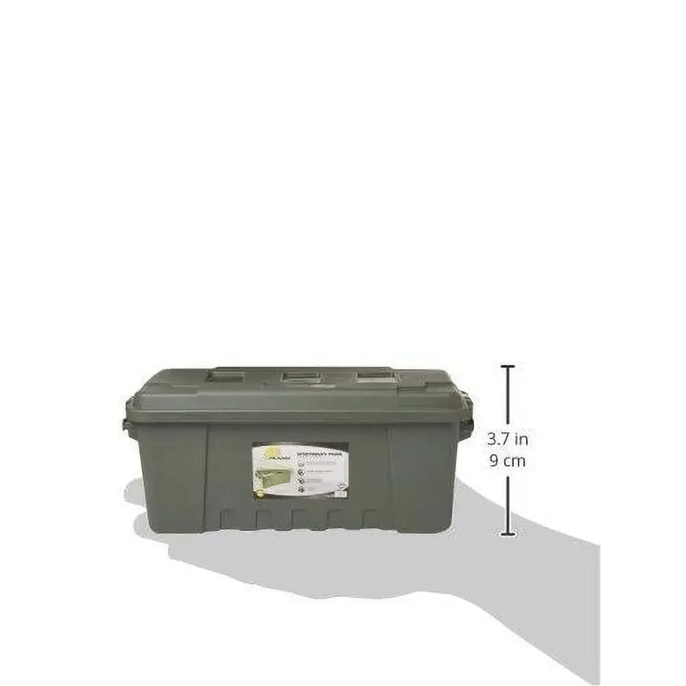 Outdoor Durable Lockable Storage Trunk 68-Quart Ideal Hunting Camping Gear W/ Tie-Down Points Stackable Black Plastic Box PLANO