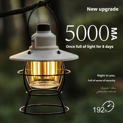 New Outdoor Lighting Camping Lamp Long Battery Life Rechargeable Camp Atmosphere Retro Camping Tent Lantern Hanging Atmosphere P