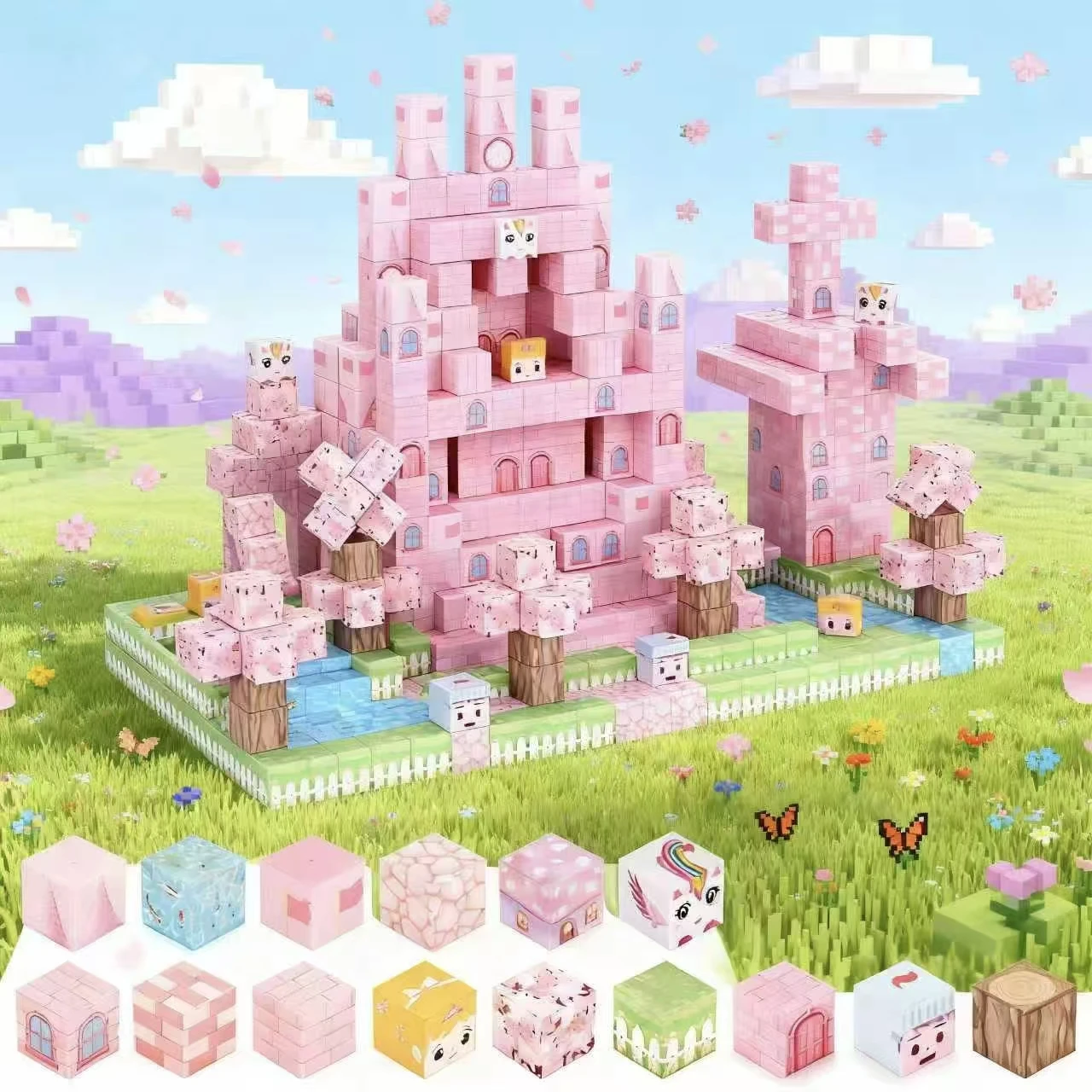 

Набор магнитных блоков STEM Монтессори, 100 шт., сенсорные игрушки, яркие цвета, бесплатная сборка, на заказ, 2025 г., 1 шт., для детей от 3 лет, премиальный праздничный подарок