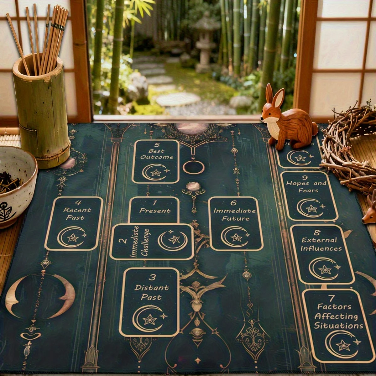 Classic Castle Cross Tarot Tablecloth, Altar Ritual Cloth for Tarot Card Reading, for Tarot Enthusiasts, Astrology, Party Game