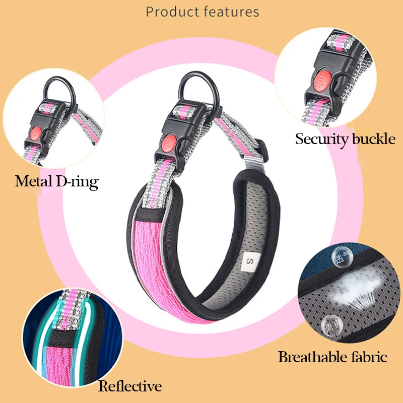 Portable Pet Collar for Small Large Dogs Collars Puppy Walking Training Accessories Anti Choke Padded Reflective Dog Collars