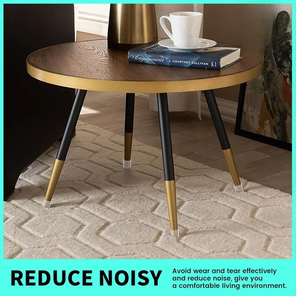 Capas transparentes para pés de cadeira de mesa com 8/16 unidades, capa protetora silenciosa, resistente ao desgaste, antiderrapante e anti-molde para proteger o chão