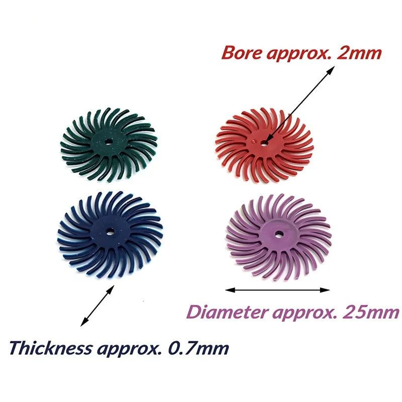 1Inch Radial Bristle Disc Kit Abrasive Brush 80-2000Grit 3/2.35mm Shank Detail Polishing Wheel for Rotary Tool Accessories