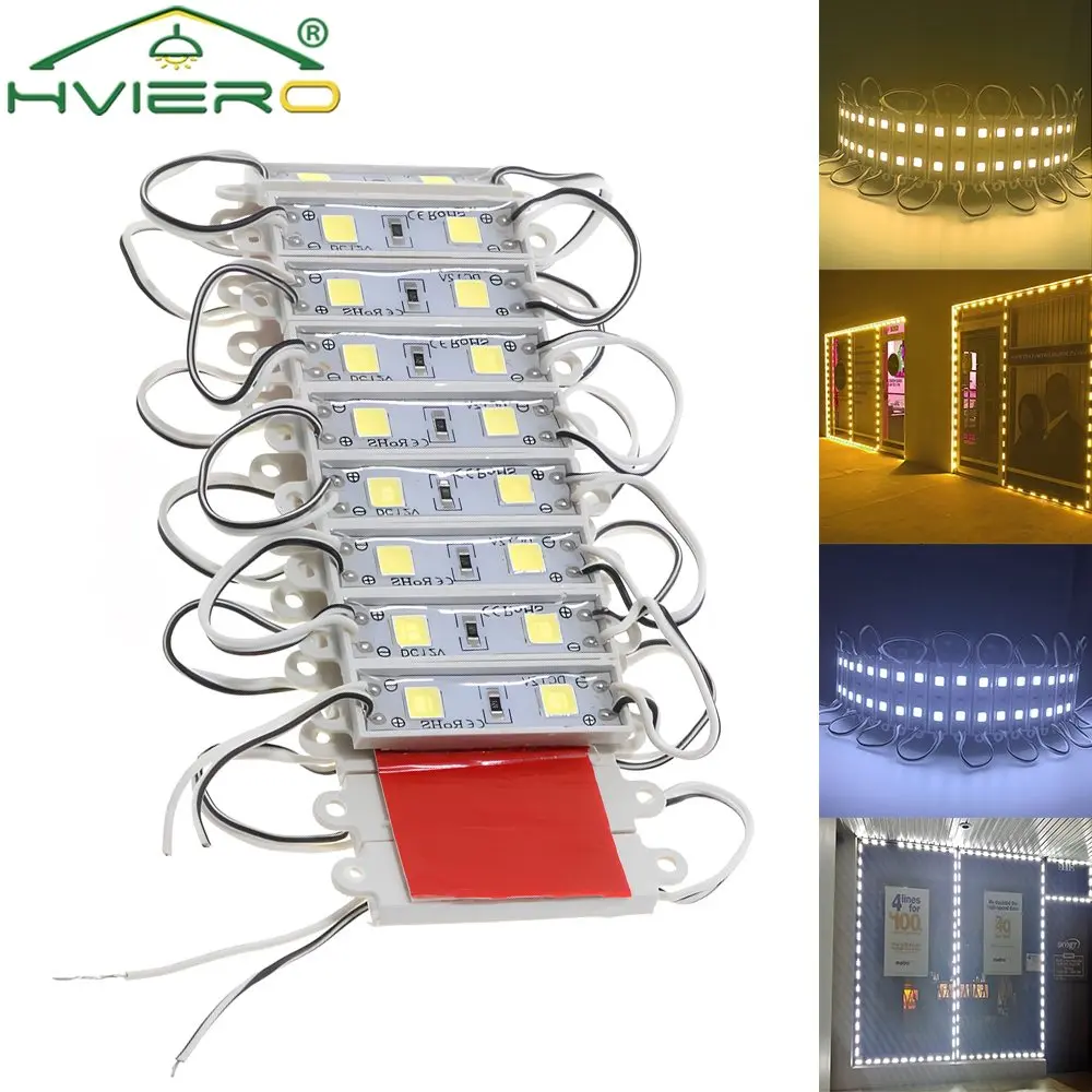 

20Pcs 5054 2LED Modules Mini Led DC 12V Waterproof Backlight For Advertisement Edge Design White Warm Atmospheres TV Advertising