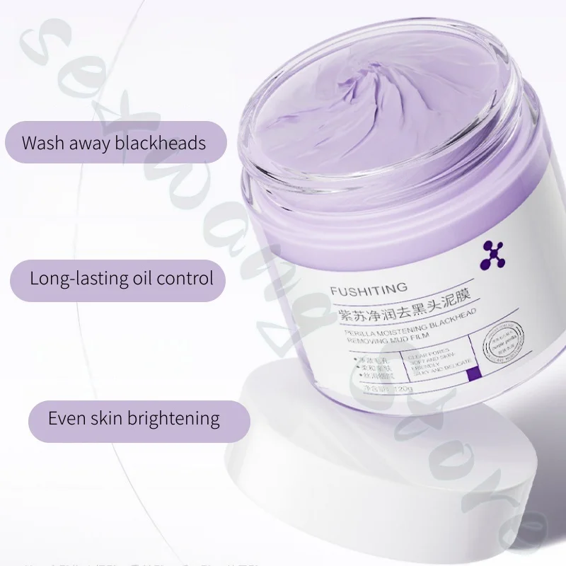 Perilla Cleansing Mud Mask Shrinks Pores, Removes Blackheads and Acne, Salicylic Acid Deep Cleansing Facial Smear Mask 250g