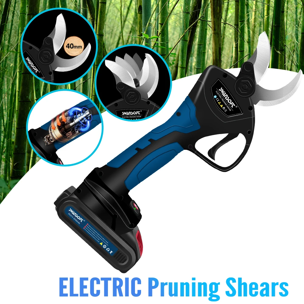 Elétrica Jardim Poda Tesoura 8605 Pruner Corte Ramos de Madeira 40 mm Bateria de Lítio Tesoura