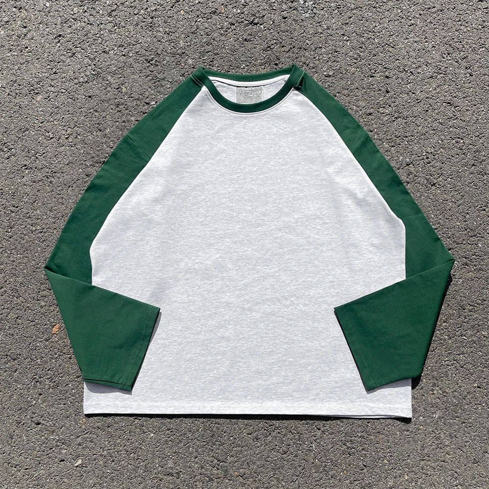 Basic Long Sleeve Shoulder Insert T-Shirt Unisex Couple's Wear  Color Studio Wang's Handmade Quality Fashion Apparel