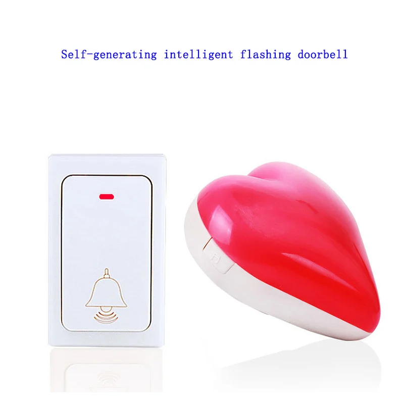 AC Digital Music Doorbell Self-generating Waterproof Wireless Intelligent Flashing Door Bell Long-distance Signal Transmission