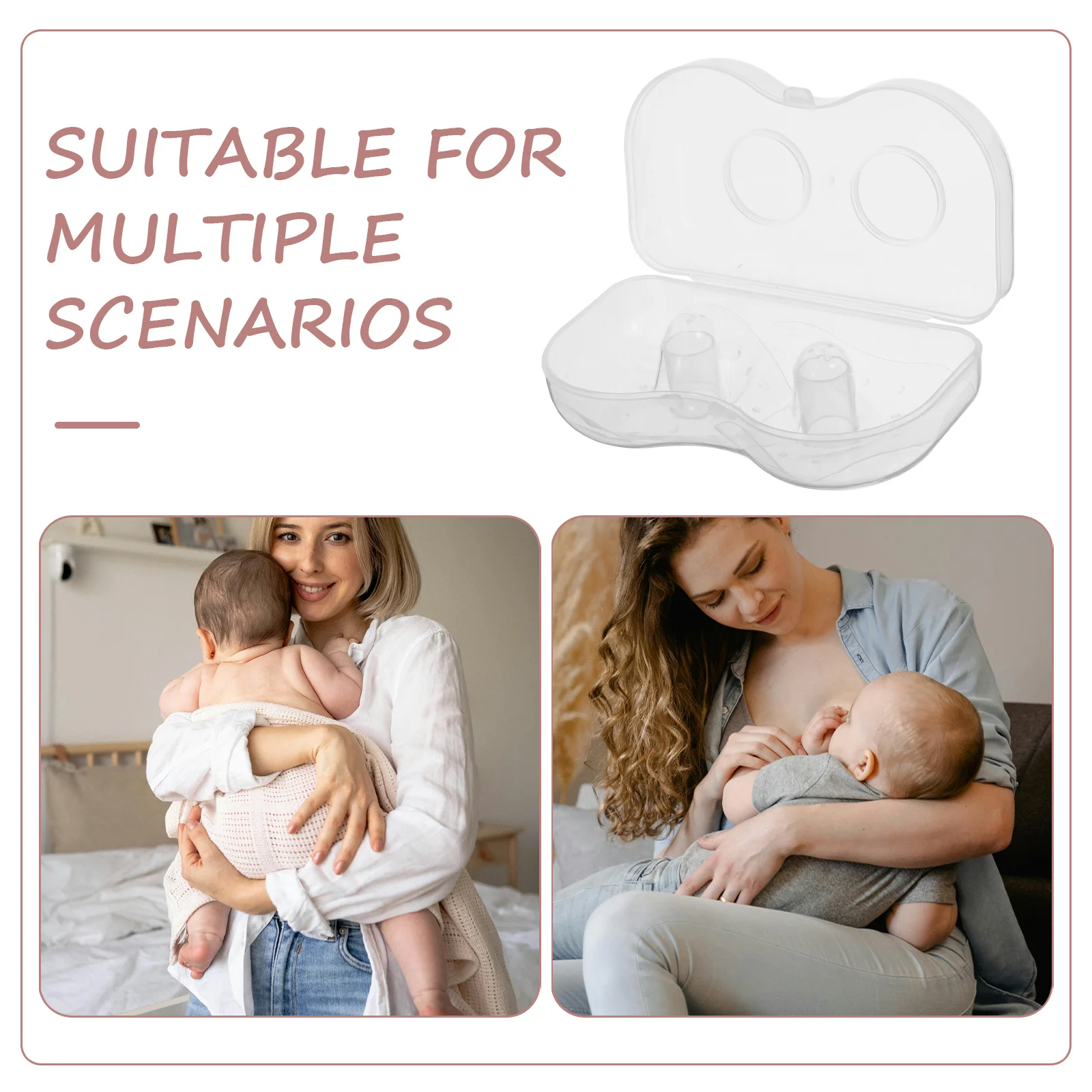 زوج واحد من دروع الرضاعة الشفافة لحماية الرضاعة الطبيعية المسطحة، غطاء صدر مريح مع دروع حمل للتمريض #3