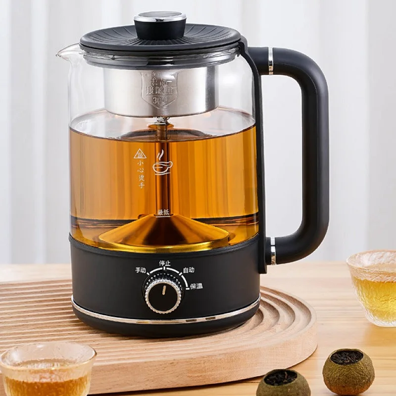 1.3L Electric Kettle Spray Type Teapot Tea Maker Steam Home Glass Kettle Black Tea Machine 4 Gear Adjustable Health Pot 220V