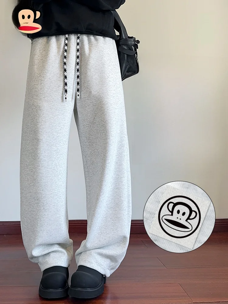 

Свободные прямые спортивные брюки Paul Frank Monkey Knife с белым цветочным принтом, молодежные, весенние, модные, из трикотажного хлопка