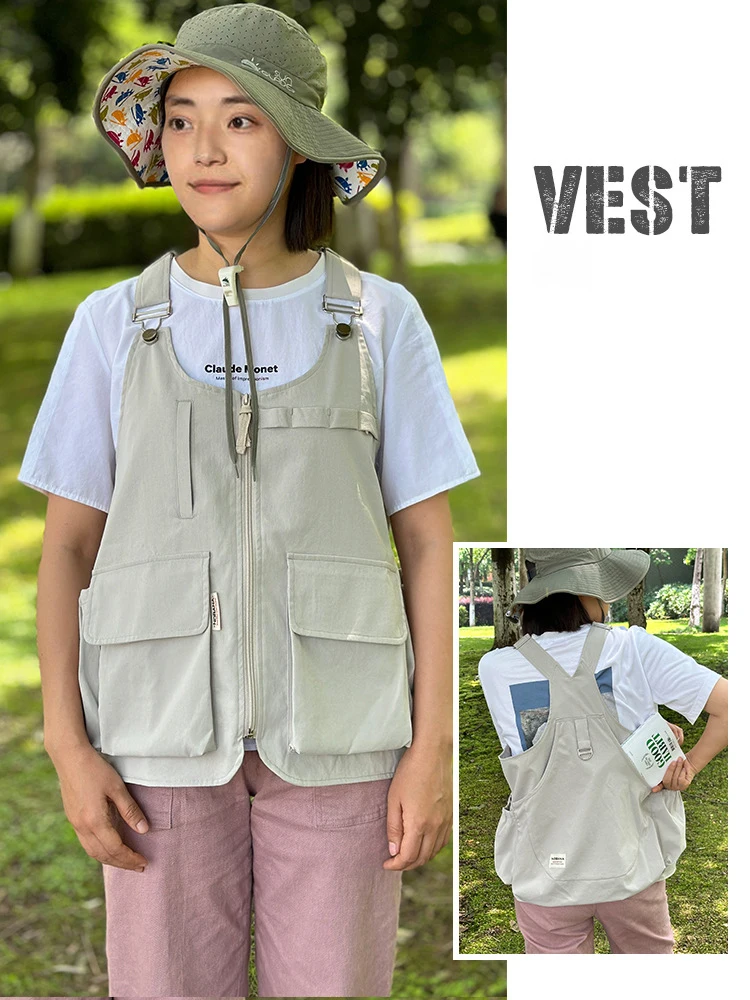 Outdoor Camping Vest Multifunctional Camping Equipment Quick Drying Casual Wear Photography Fishing Vest Fresh Kitchen Apron