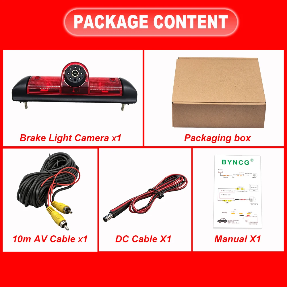Bremslicht-Rückfahrkamera-Set mit 7-Zoll-Rückspiegelmonitor für Fiat Ducato, Citroen Jumper, Peugeot Boxer – Detail 6