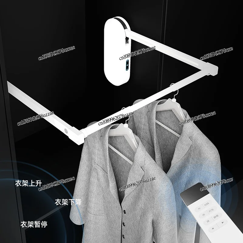 Wardrobe Intelligent Lifting Hanger Cloakroom Embedded Telescopic Drying Rack Infrared Induction Pick-up Rod