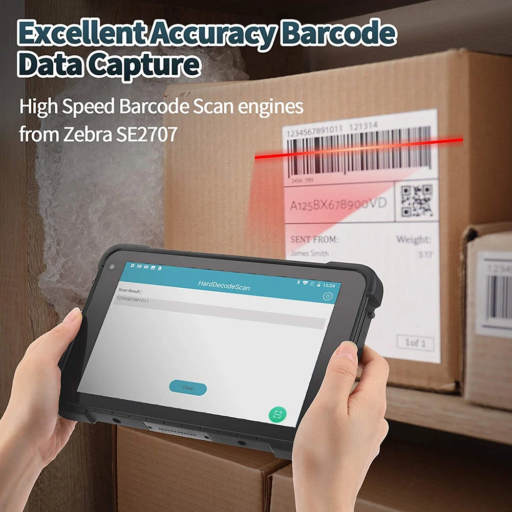 Industrial Dustproof Waterproof 8 Inch Android Tablet PC 4G GSM Barcode Scanner NFC Reader IP67 Rugged Data Collector Q86