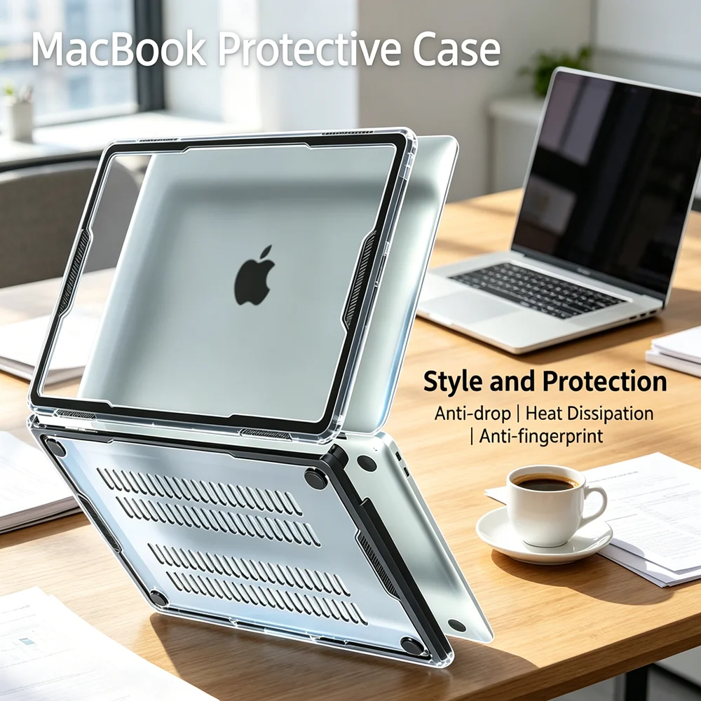Compatible with MacBookAir A1932/A2179/A2337, 13.3 Inch,MacBook Air Protective Case, Clear TPU Black Edge MacBook Laptop Cover