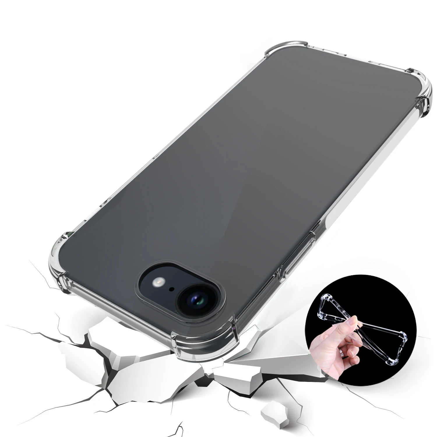 For iphone 16E Thick Shockproof Clear TPU Phone Case for iphone 16e Transparent Soft Cover view 5