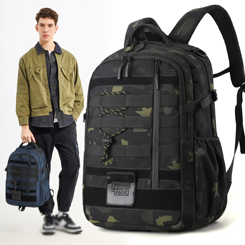 Camouflage Travel Rucksack Multi Layer Business Computer Backpack 15.6 inches Laptop Bag Lightweight Short Distance Luggage Pack