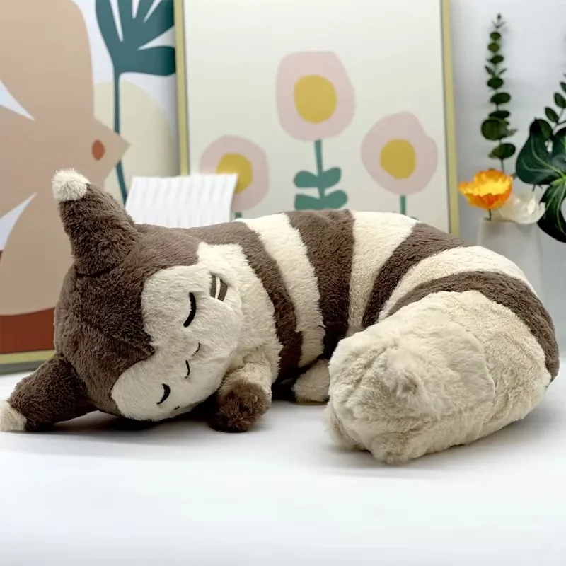 

45cm Large Sleeping Furret Pokemon Plush Toy Soft Stuffed Long Tail Animal Neck Pillow Soft Cushion Cute Room Decoration Doll