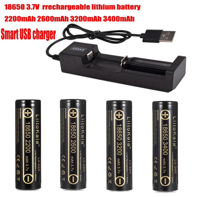 1 sztuk oryginalny Liitokala 18650 3.7V 18650 2200mAh 2600mAh 3200mAh 3400mAh akumulator litowy inteligentna ładowarka USB