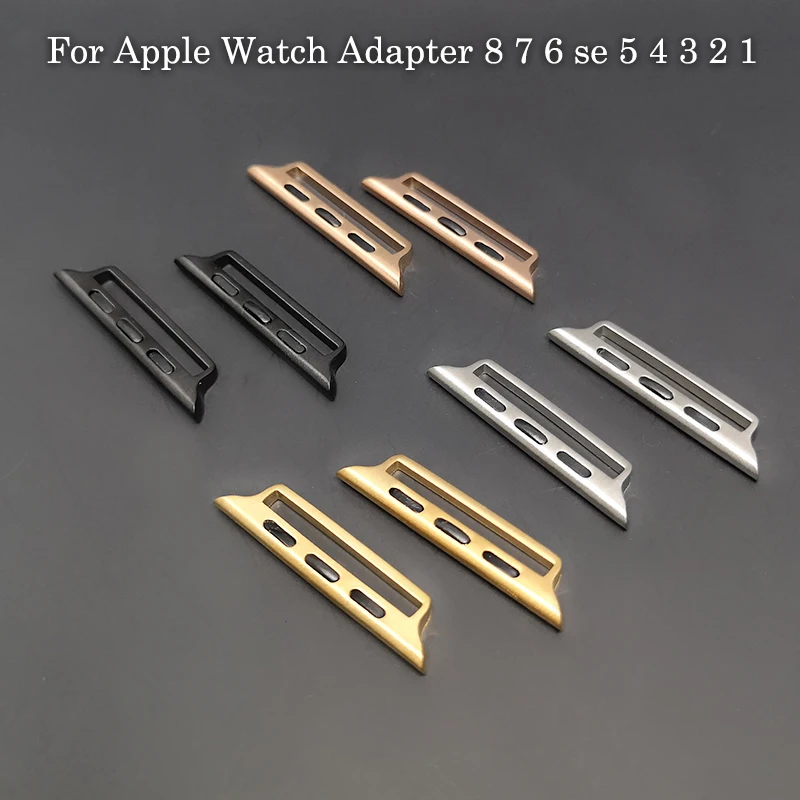 1 pair Adapter For Apple Watch Ultra band series 8 7 6 se 5 4 3 2 iwatch 42mm 38mm Strap steel Watchband Accessories Connector