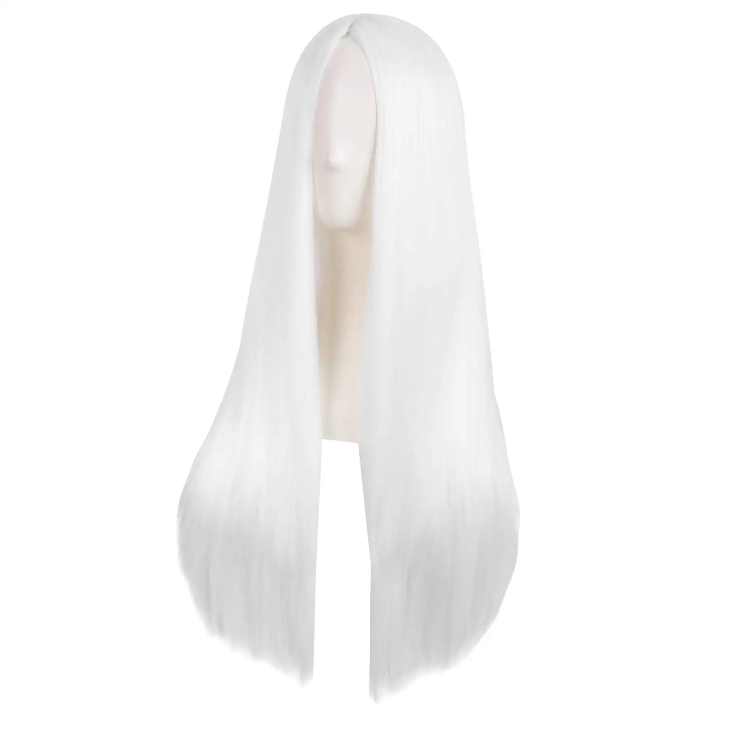 28 Inch/70cm Women Special Natural Long Straight Synthetic Wig White Cosplay Synthetic Wig