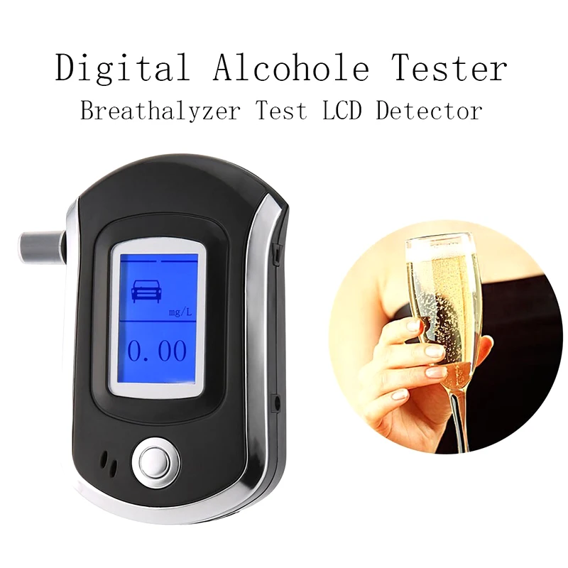 Portable Digital LCD Breath Alcohol Detector Breathalyzer Alcoholmeter Professional Police Breathalyzer With LCD Display Screen
