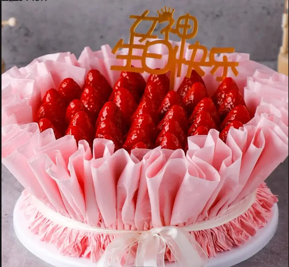 Korean Bouquet Cake Model Valentine's Day Sample Decoration Dessert Shop Window Display Simulation Birthday