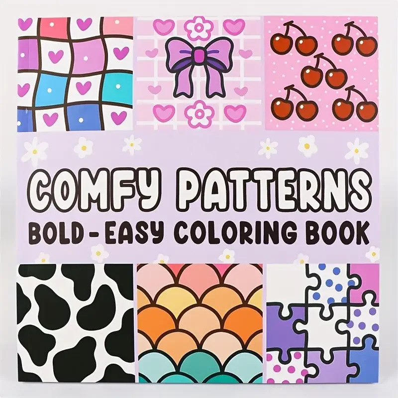 

Comfy Patterns Bold & Easy Coloring Book for Adults & Teens - Relaxing Art Relax with Adorable Designs, Mandala Patterns